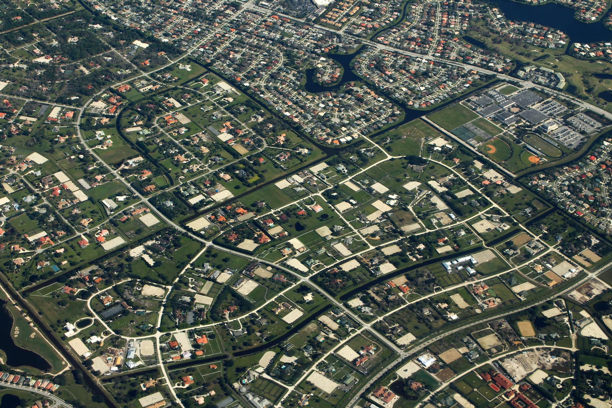 Estate lots and paddocks in Wellington from the air