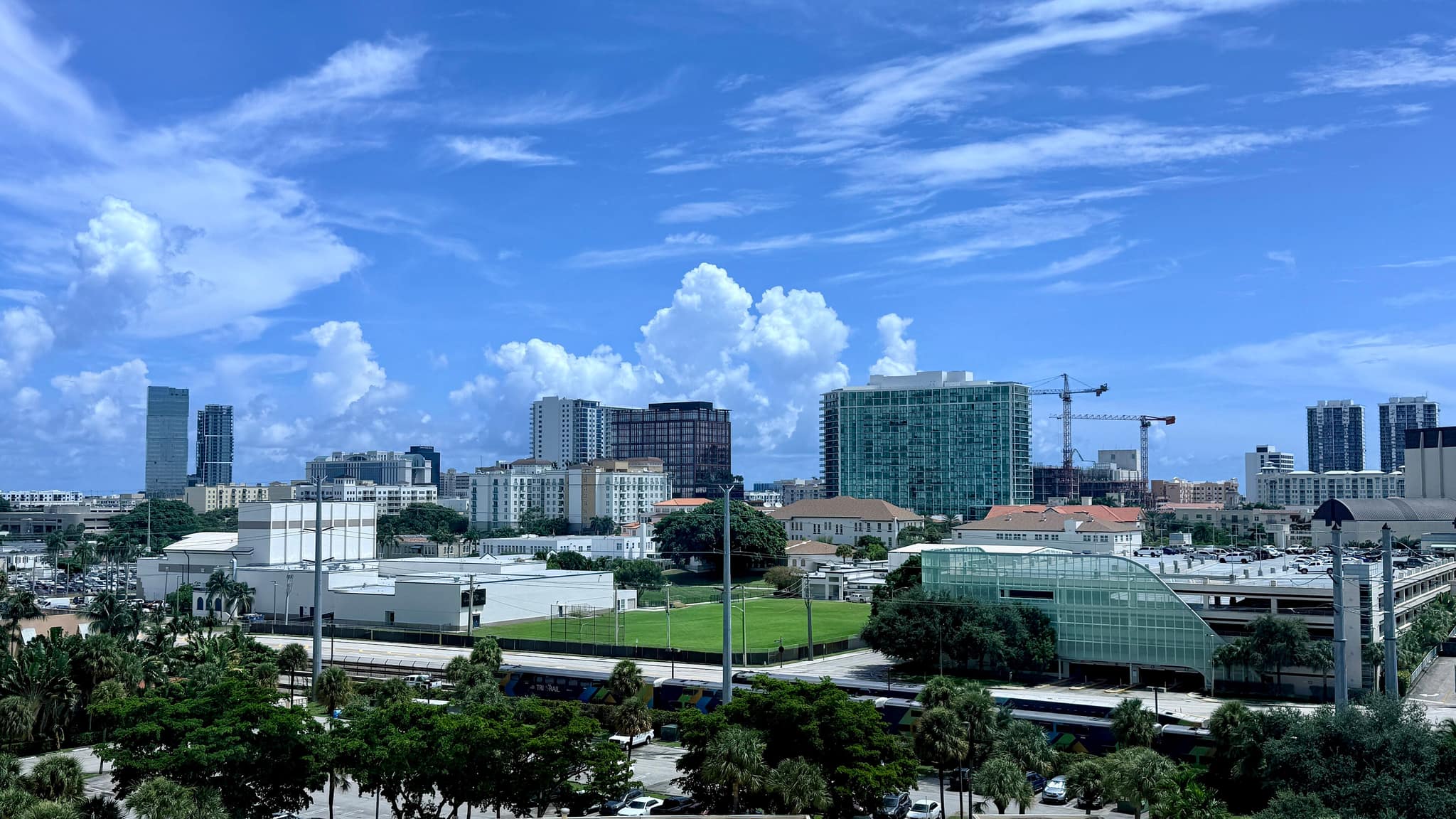 Tower cranes over downtown West Palm Beach
